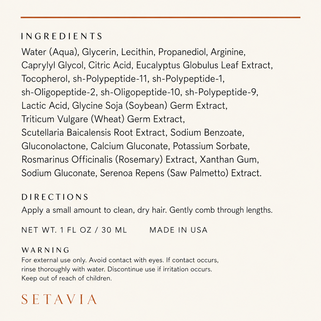 Setavia Peptide Hair Serum Pack of 2